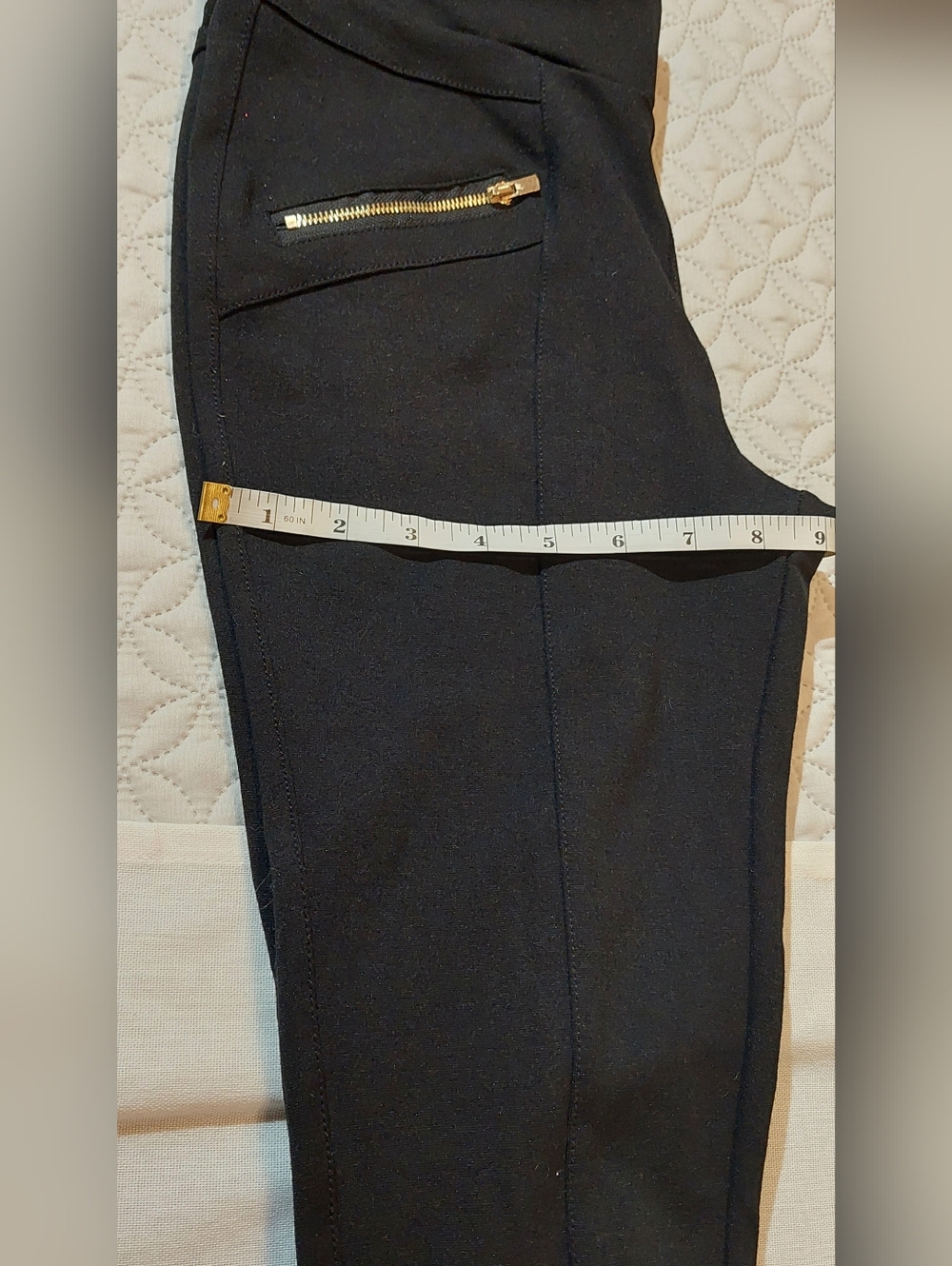 Ci Sono Black Ponte Skinny Pants with Gold Zipper Details - Picture 9 of 9